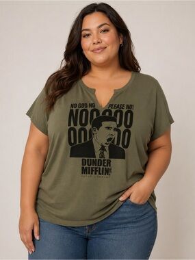 Dunder Mifflin Olive Green Women's Tee